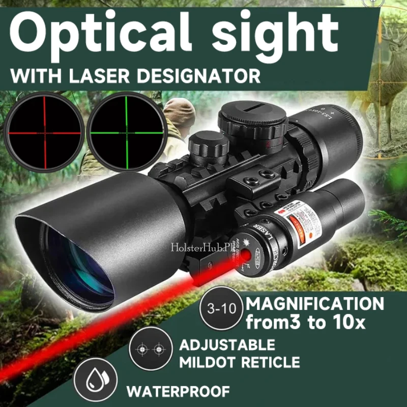 Optical Sight LS3-10x42E Scope with Red Laser