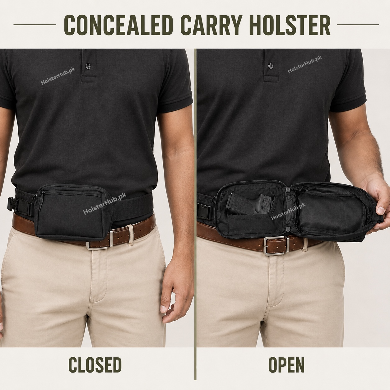 HolsterHub’s Concealed Carry Waist Holster | Rapid-Access EDC Pouch