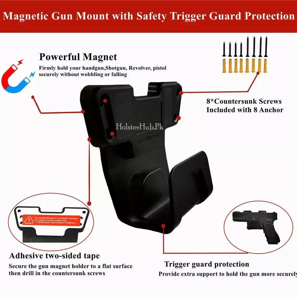 Universal Handgn Mount - Secure Storage for Cars, Cupboards, and Tables