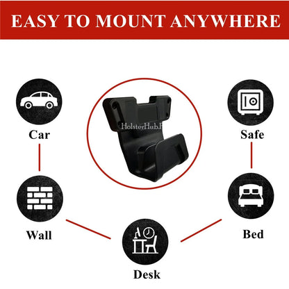 Universal Handgn Mount - Secure Storage for Cars, Cupboards, and Tables