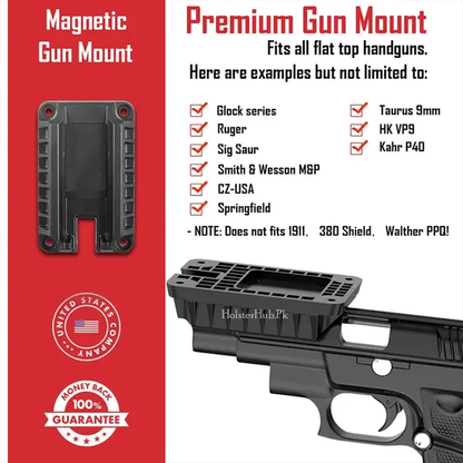 Magnetic Mount with Auto Loader For All 9MM Pstls | Car Holster