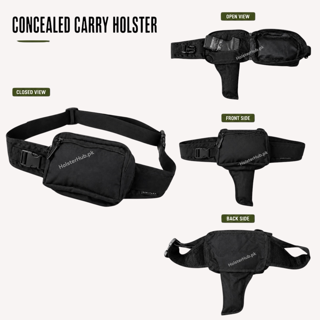 HolsterHub’s Concealed Carry Waist Holster | Rapid-Access EDC Pouch