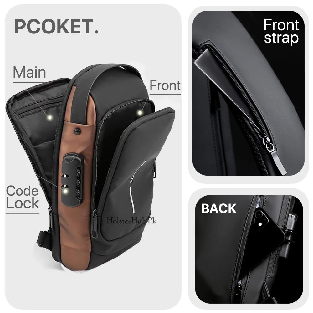 Men's Waterproof Anti-theft Crossbody Sling Bag