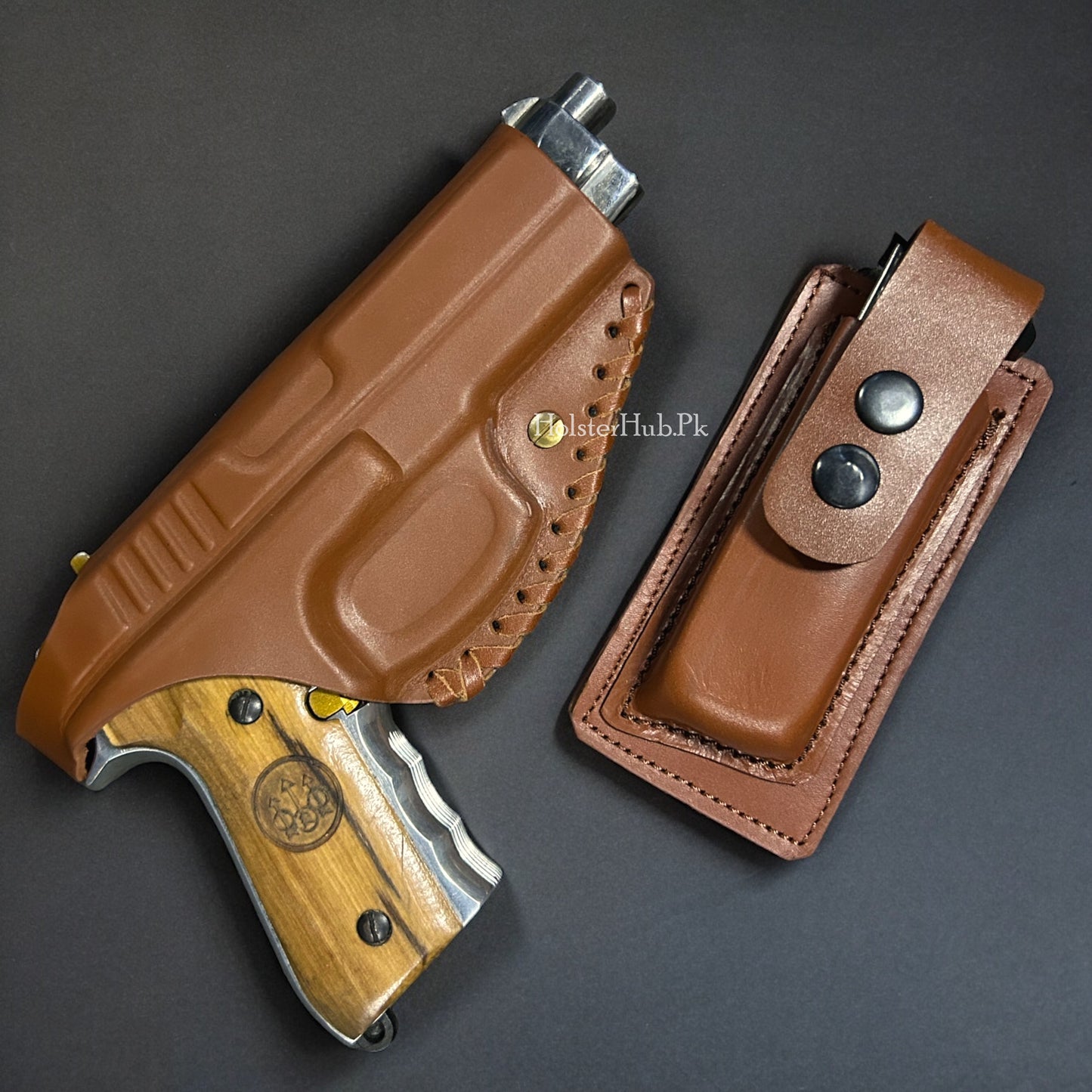 Mold Holster for 9mm Made of Pure Leather - Best for Pant, Belt and Shalwar.