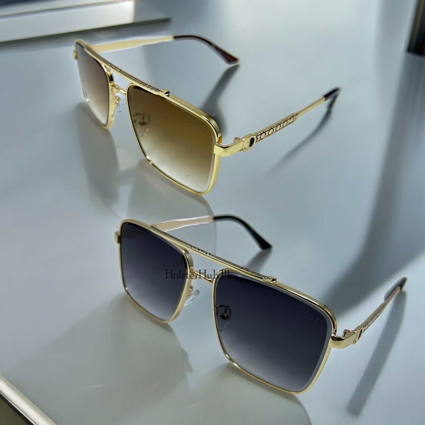 Dior Gold Frame Aviator Sunglases