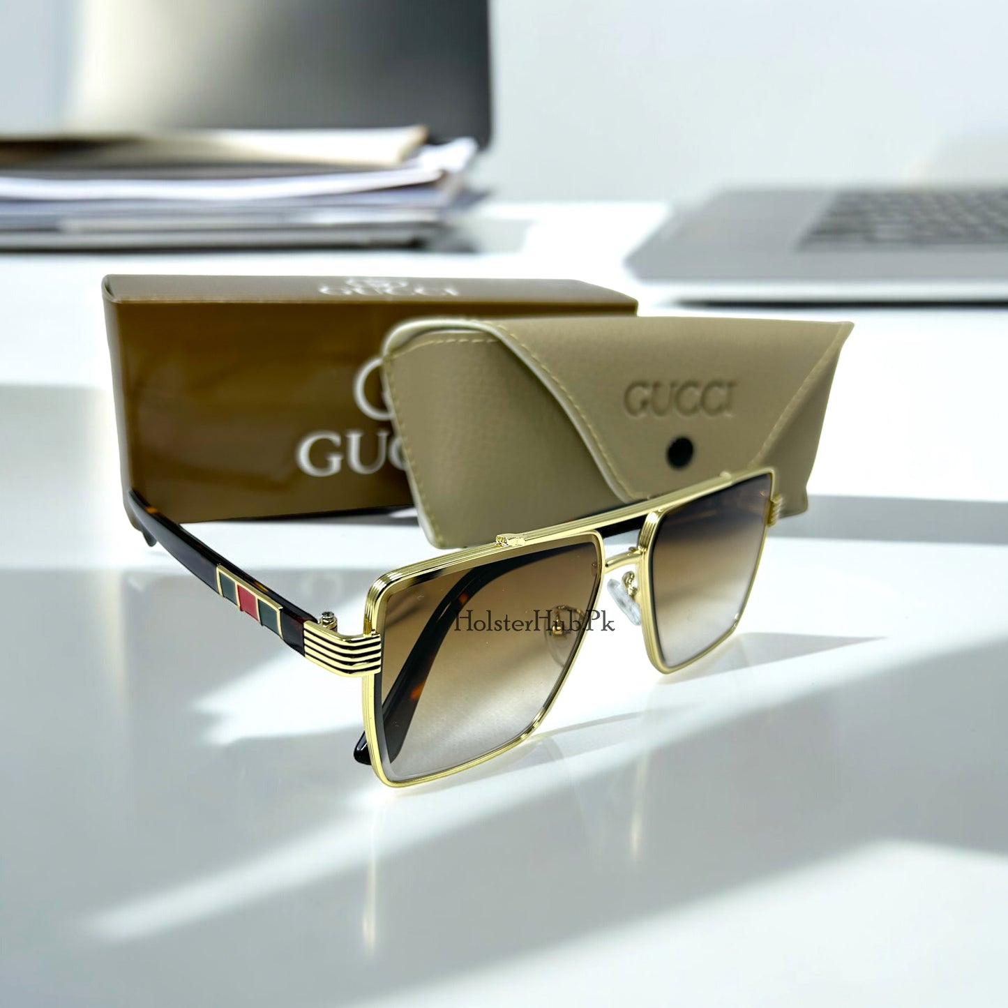 Gucci Metal Frame Sunglasses for Men and Boys