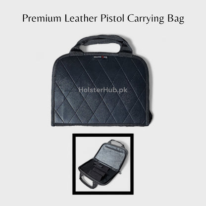 2 in 1 Deal - Nylon Concealed Car Seat Holster + Black PU Leather Pstl Bag