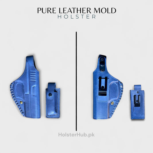 Pure Leather Mold Holster for 9mm - Versatile and Stylish Carry Option