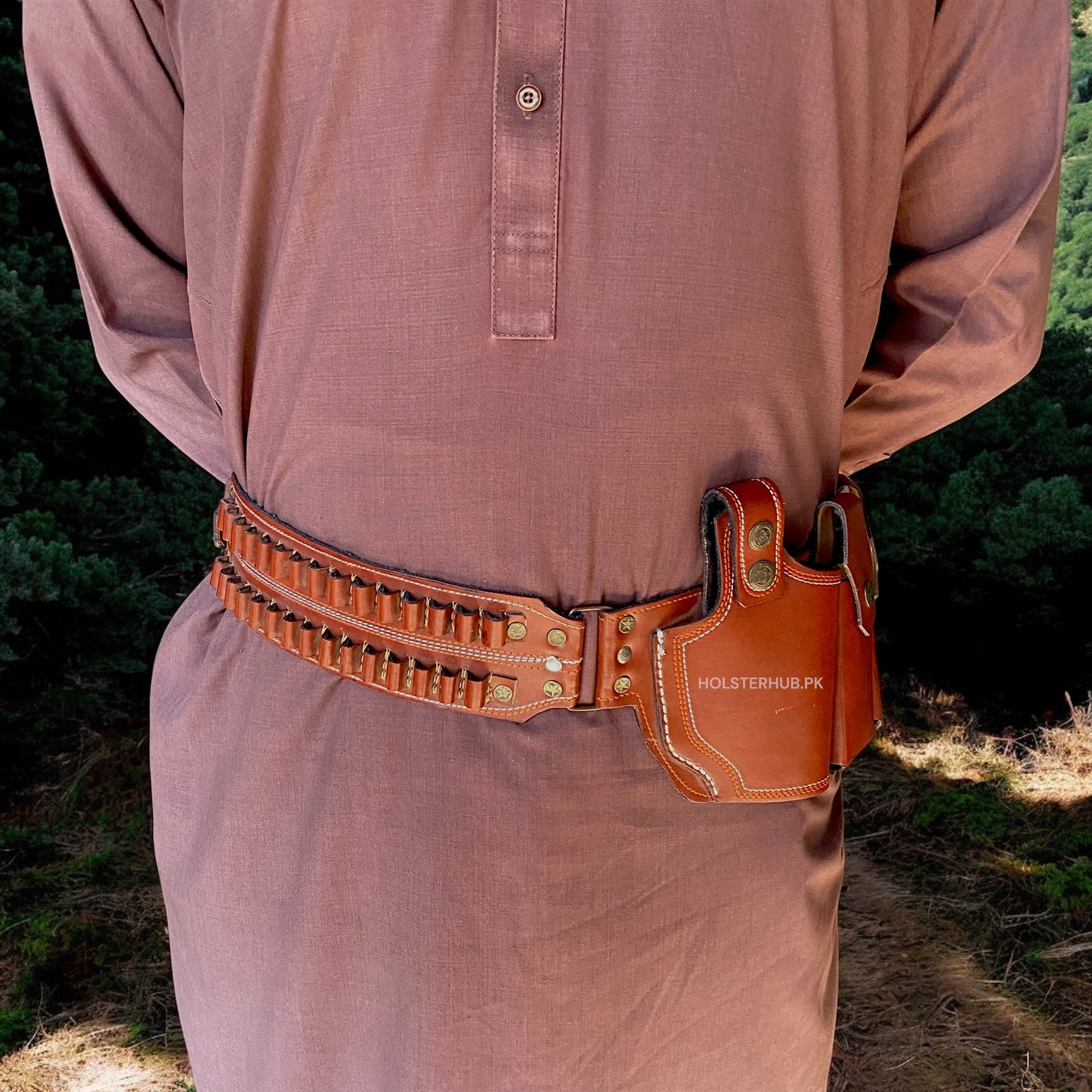 Handmade Leather Holster [50 bulet Space] | (PC-02 DR)