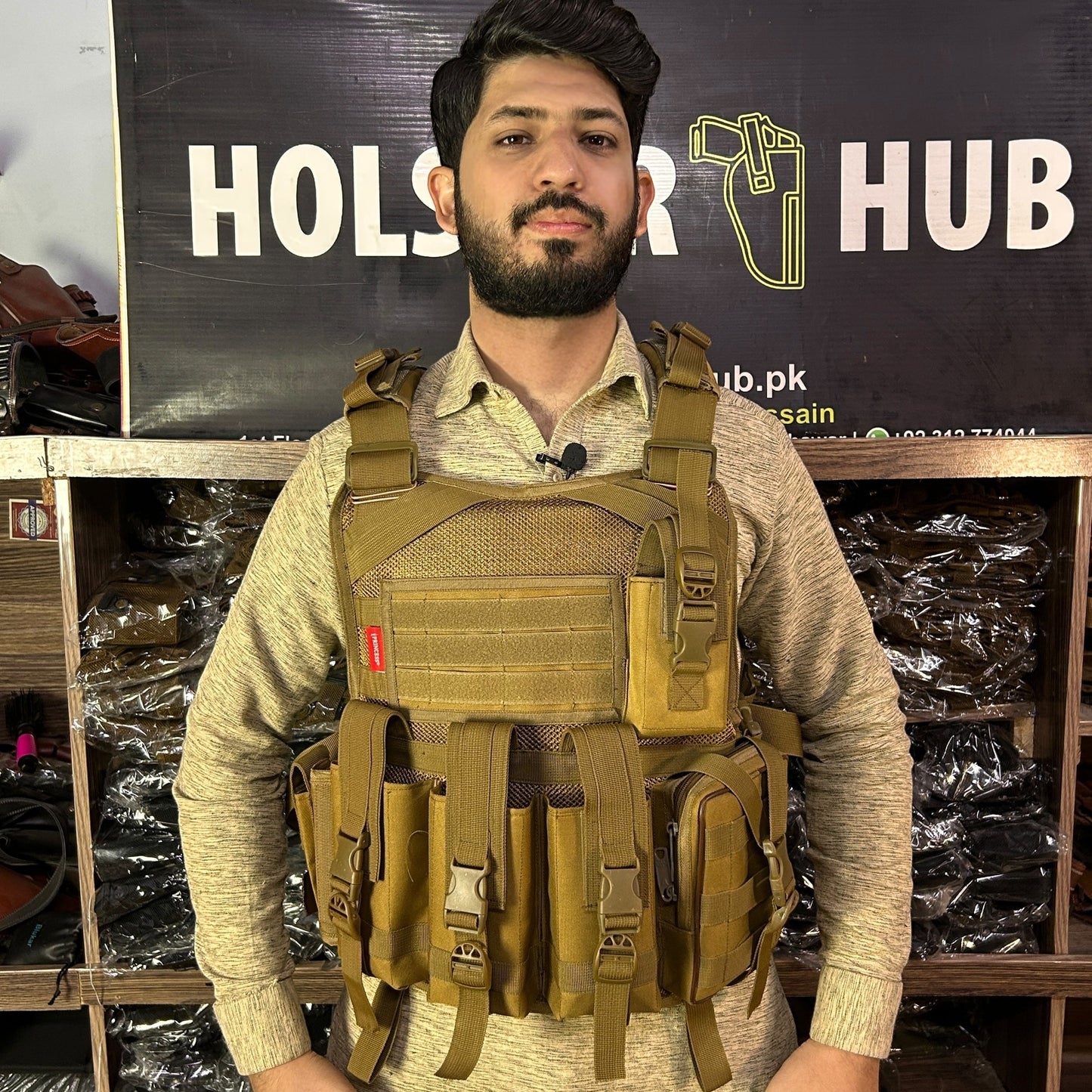 HolsterHub Premium Bullet Proof Jacket –  Slots For 3 Plate, Rifle Mag, Walkie & Pistol Pouch