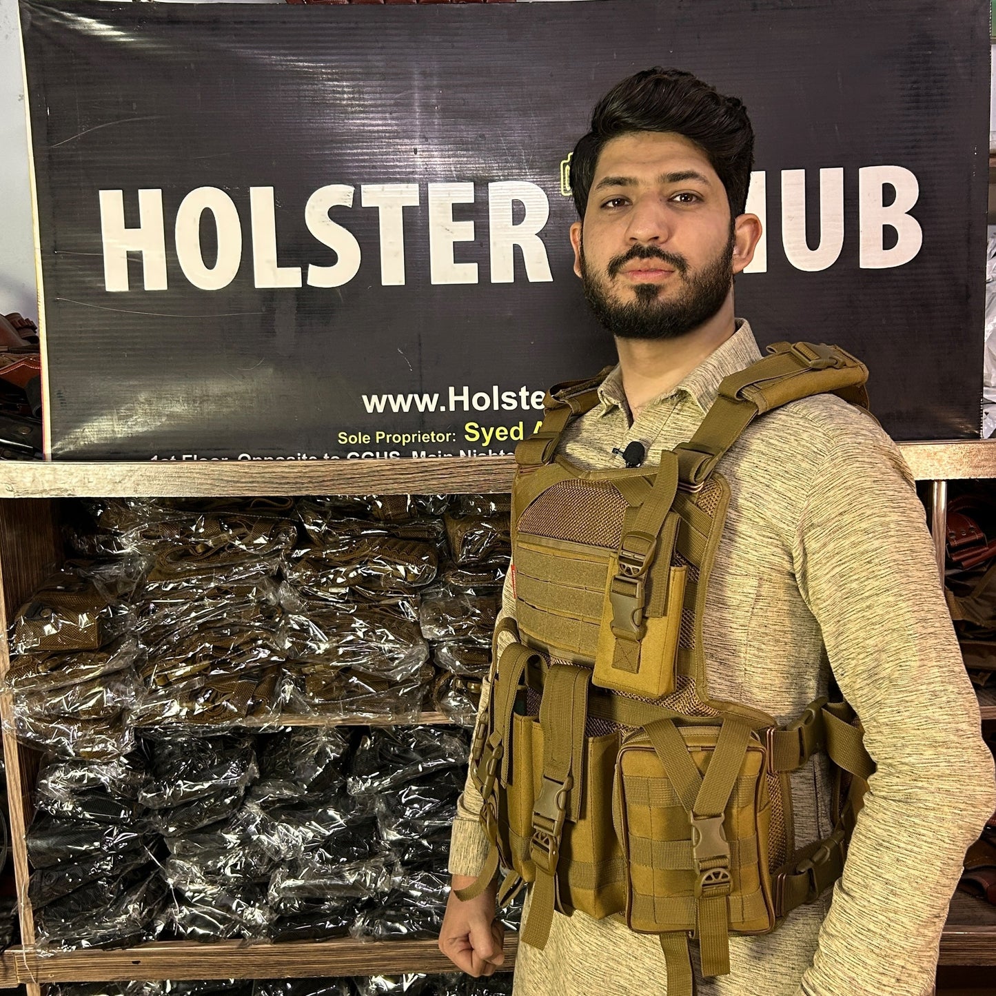 HolsterHub Premium Bullet Proof Jacket –  Slots For 3 Plate, Rifle Mag, Walkie & Pistol Pouch