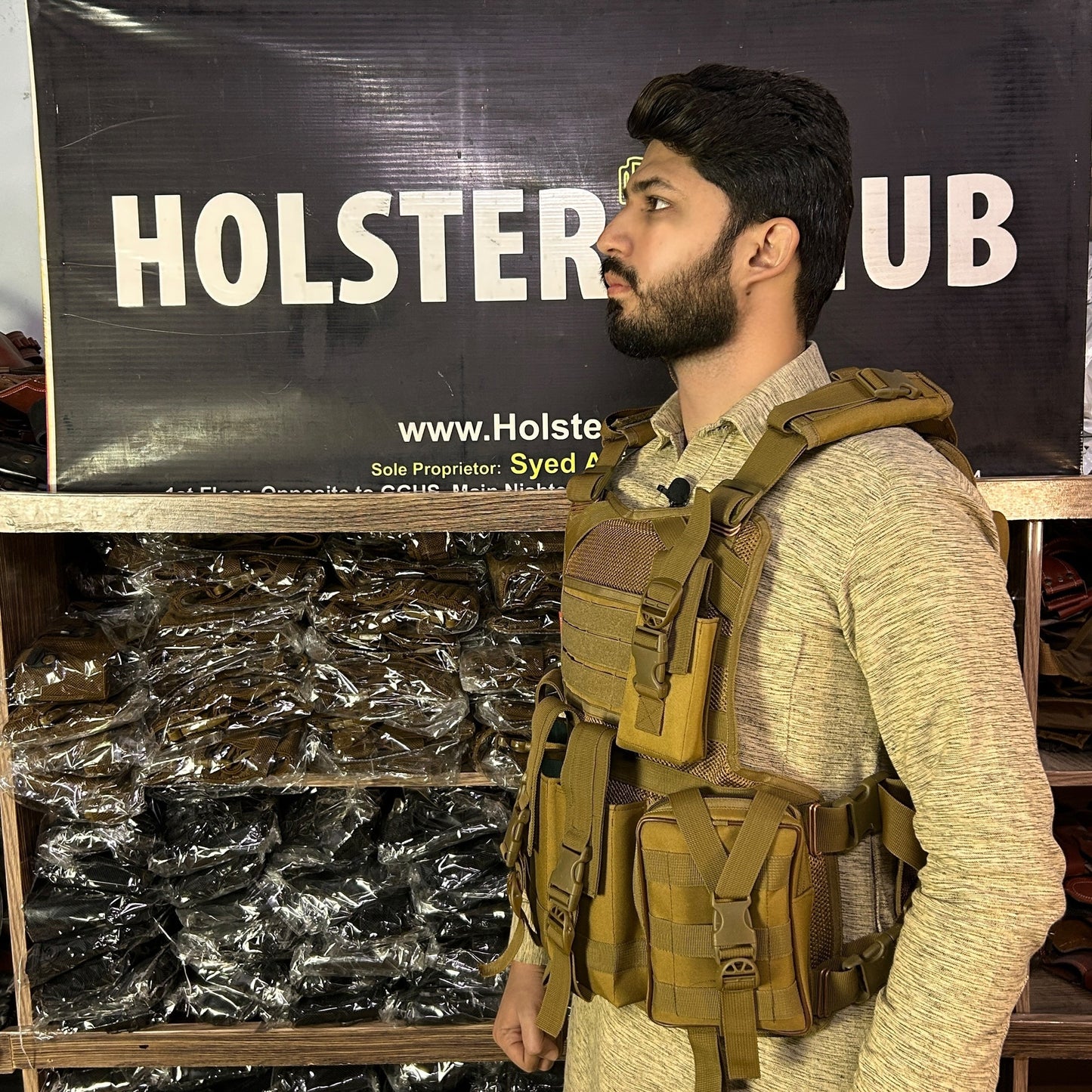 HolsterHub Premium Bullet Proof Jacket –  Slots For 3 Plate, Rifle Mag, Walkie & Pistol Pouch