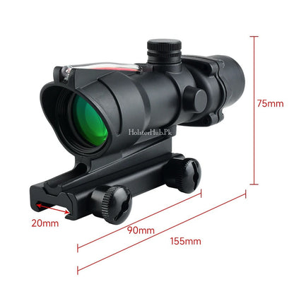 Precision View ACOG 4X32 Scope - Red Fiber Optics Edition