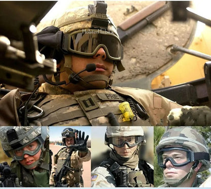 Wind Guard Tactical Goggles with 3 Interchangeable Lenses