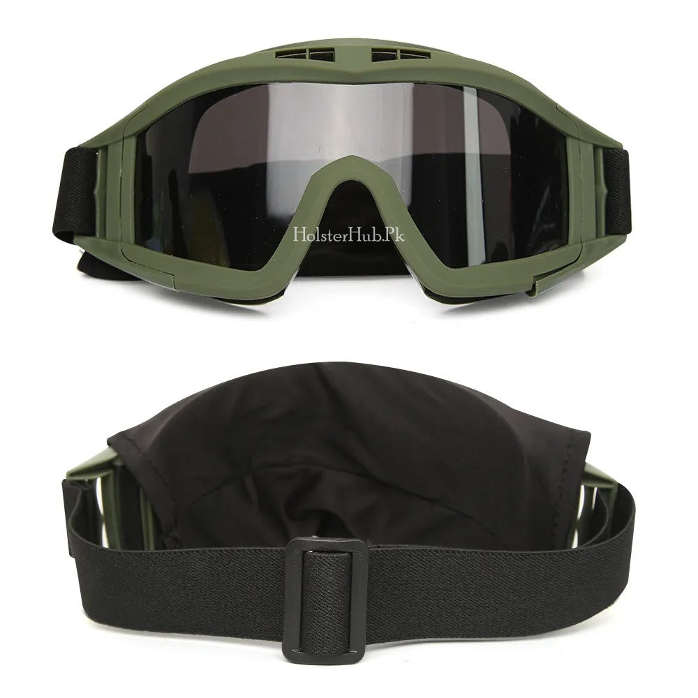 Wind Guard Tactical Goggles with 3 Interchangeable Lenses