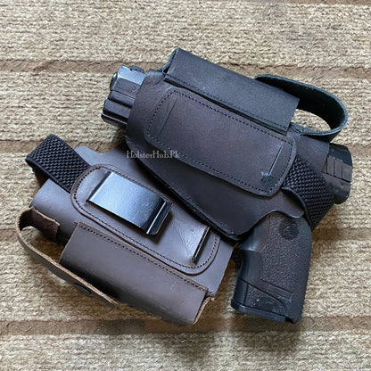 Dual Side Leather Made (Inner & Outer Waist) Pstl Carry Pouch for 9mm only |  PC-08 D.S Leather