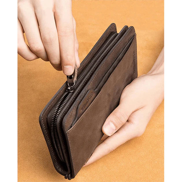 🔥FLAT 45% OFF | Men’s Leather Zipper Wallet and Mobile Holder | Limited Stock ⚠️