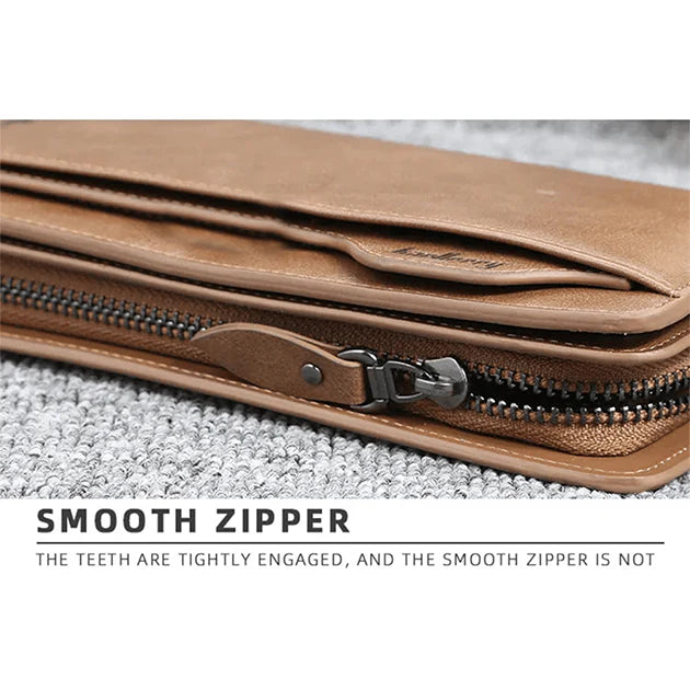 🔥FLAT 45% OFF | Men’s Leather Zipper Wallet and Mobile Holder | Limited Stock ⚠️