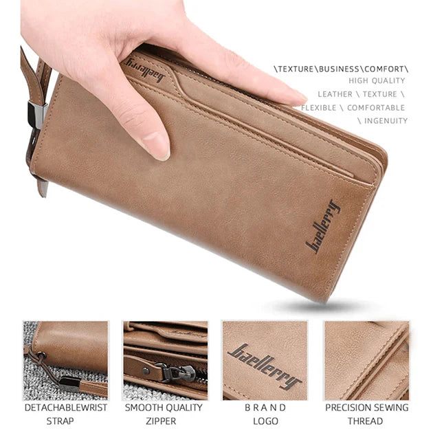 🔥FLAT 45% OFF | Men’s Leather Zipper Wallet and Mobile Holder | Limited Stock ⚠️